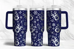 40oz Tumbler laser svg wrap| Festive Christmas Clipart Product Image 1