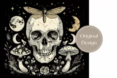 Mystical Tumbler Wrap Design, Vintage Skull Tumbler Design Product Image 2
