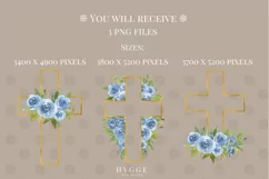 Watercolor Easter Floral Crosses Sublimation PNG Design Product Image 2