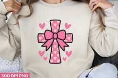 Pink cross with hearts PNG, God Is Love Clipart PNG Product Image 3