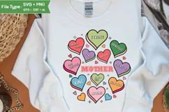Mom Mothers Day SVG Mother SVG Dual Heart Mom Tshirt Design Product Image 2