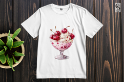 Cherry Ice Cream Dessert Cup Clipart Sublimation PNG Product Image 2