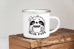 Sleepy baby sloth with coffee mug. SVG, PNG, EPS. Cut file. Product Image 3