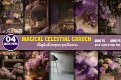 Magical Celestial Garden Backgrounds PNG Product Image 1