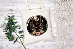 Floral Moon Illustration, Boho Flowers PNG, Night PNG Product Image 2