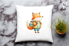 Cute Fox School Characters Clipart Sublimation PNG Product Image 3
