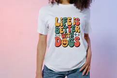 Life is better with dogs retro groovy 70s dog-loving theme Product Image 2