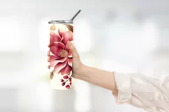 Beautiful pink Flowers clipart tumbler warp design Product Image 2
