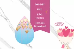Valentine Teardrop Earrings, Golden Hearts Earrings Design Product Image 2
