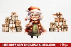 Hand Draw Cozy Christmas Sublimation, PNG Product Image 1