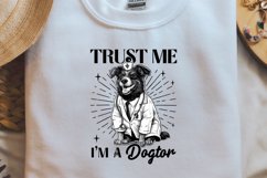 Sarcastic Animal Trust me I am a dogtor Black PNG Product Image 2
