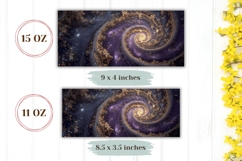 Space Mug Wrap, Galaxy Mug, Gold Glitter Mug Sublimation Product Image 2