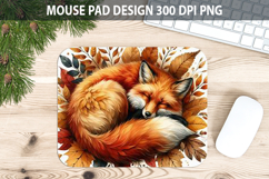 Watercolor Fox Mouse pad Sublimation - Animal PNG Design Product Image 1