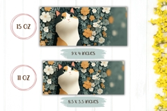 Funny Cat Mug Wrap, Floral Mug Template, Cat Coffee Mug Product Image 2