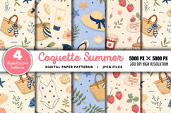 Coquette Cherry Digital Paper Bundle JPG Product Image 1