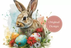 Easter Bunny Tumbler PNG, Watercolor Easter Tumbler Design Product Image 2