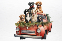 Vintage Red Truck With Many Clipart Product Image 2