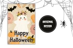 Floral Halloween Garden Flag, Halloween Bats Garden Flag Product Image 2