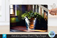 Galvanized Bucket with Ornaments and Greenery Cutting Board Product Image 1