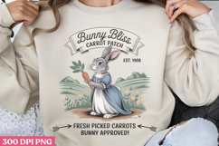 Bunny Bliss Carrot Patch PNG, Vintage Easter Rabbit Bunny P Product Image 1