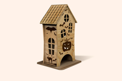 Halloween House Lantern - Laser Cut - Haunted Pumpkin House Product Image 5