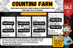Printable Counting Farm Animals Worksheets Activities Product Image 2