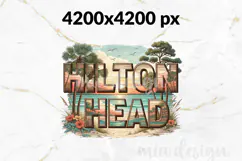 Hilton Head PNG, Vintage South Carolina Beach Sublimation Product Image 2