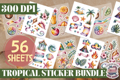 Tropical sticker Sheet Bundle 56 Sheets Flowers Summer Birds Product Image 4