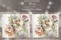 Cute Cat Tumbler Sublimation | Watercolor Tumbler Wrap 20 oz Product Image 2