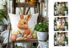 Cartoon Easter Bunny Pillow, Easter Cross Pillow Designs Product Image 2