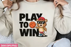 Play to Win PNG, Cute Animal Sublimation PNG Product Image 1