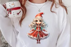 Christmas Little Girl Clipart Sublimation, Christmas PNG Product Image 3