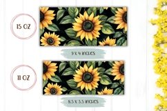Cartoon Sunflowers Mug Wrap Design, Flowers Mug Design Product Image 2