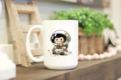 cute baby astronaut clipart svg, watercolor astronaut png Product Image 2
