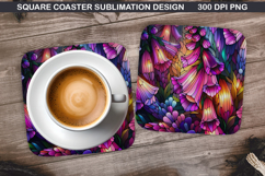 Flowers Coaster Sublimation, Spring Coaster PNG Design Product Image 1