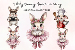 Baby Bunny Clipart Nursery PNG Product Image 1
