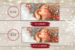 Winter Forest Mug Wrap, Winter Girl Mug Sublimation Design Product Image 2