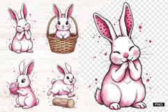 Cute Spring &amp; Easter Bunnies Png - Eatser Bunny Clipart Product Image 1