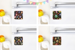 Easter Magnet Template, Flowers PNG, Easter Eggs Magnet Product Image 2
