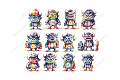 Back to School Grumpy Monster Clipart Product Image 2