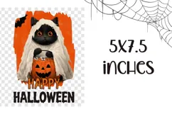 Happy Halloween Towel, Cute Halloween Black Cat PNG Product Image 2