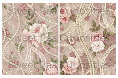 Shabby Chic, Pink, Paper, Floral, Papers, Junk Journal Product Image 2