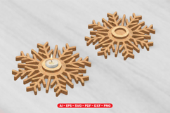 Snowflake Tealight Holder Laser Cut Design Product Image 1