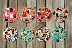 Modern pets | 8 Cartoon style Round earring sublimation Product Image 2