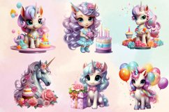Birthday Unicorn Sublimation Clipart, Product Image 3