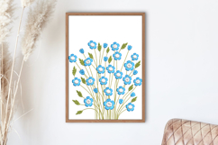 Blue Blossom Floral Embroidery Design Product Image 2
