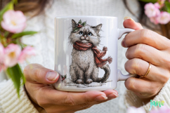 Whimsical Christmas Cats Clipart Product Image 4