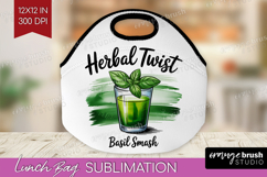 Basil Smash Cocktail Lunch Bag Summer Drink Lunch Bug PNG Product Image 1