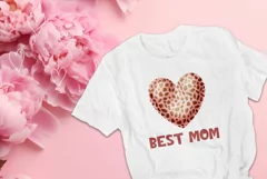 Best Mom Illustration PNG, Valentine's Heart Sublimation Product Image 2