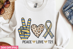 Peace Love T21 PNG, Syndrome Sublimation PNG Product Image 3